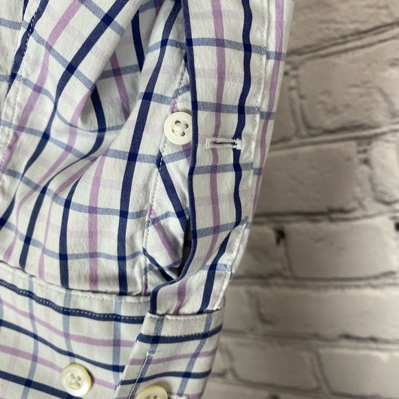 Bonobos Purple & Blue Plaid Button Down Long Sleeve Shirt Dress Shirt size 16.5 - Picture 9 of 9